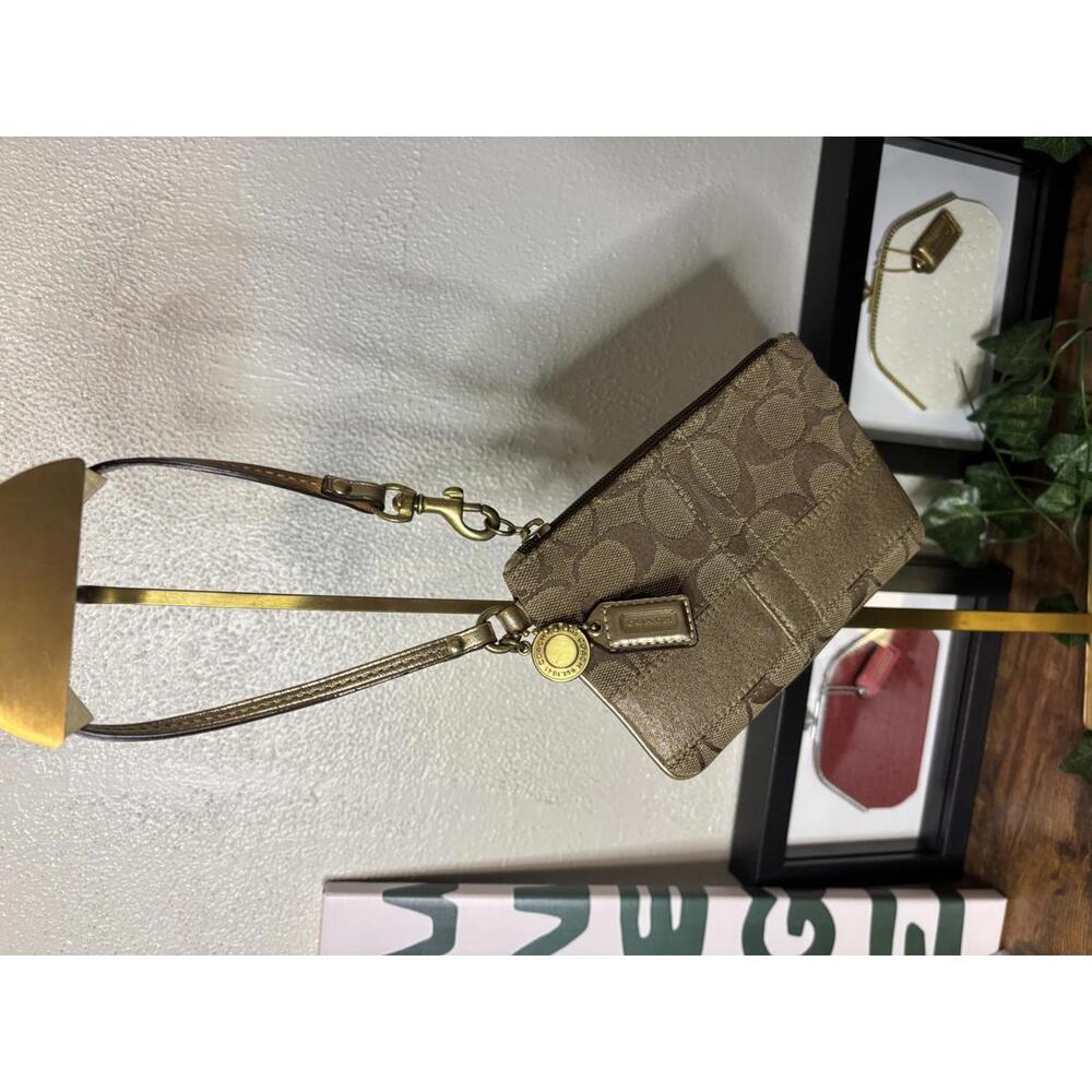 Y2K Coach Gold Wristlet